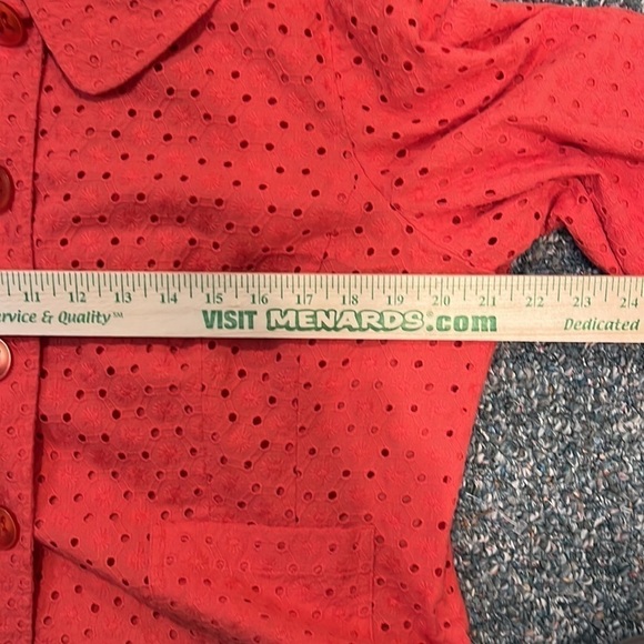 Liz & Co Orange waist length blazer with Peter Pan collar size XL - Picture 9 of 12